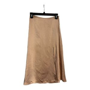 GB (Gianna Bini) Champagne Satin Midi Skirt